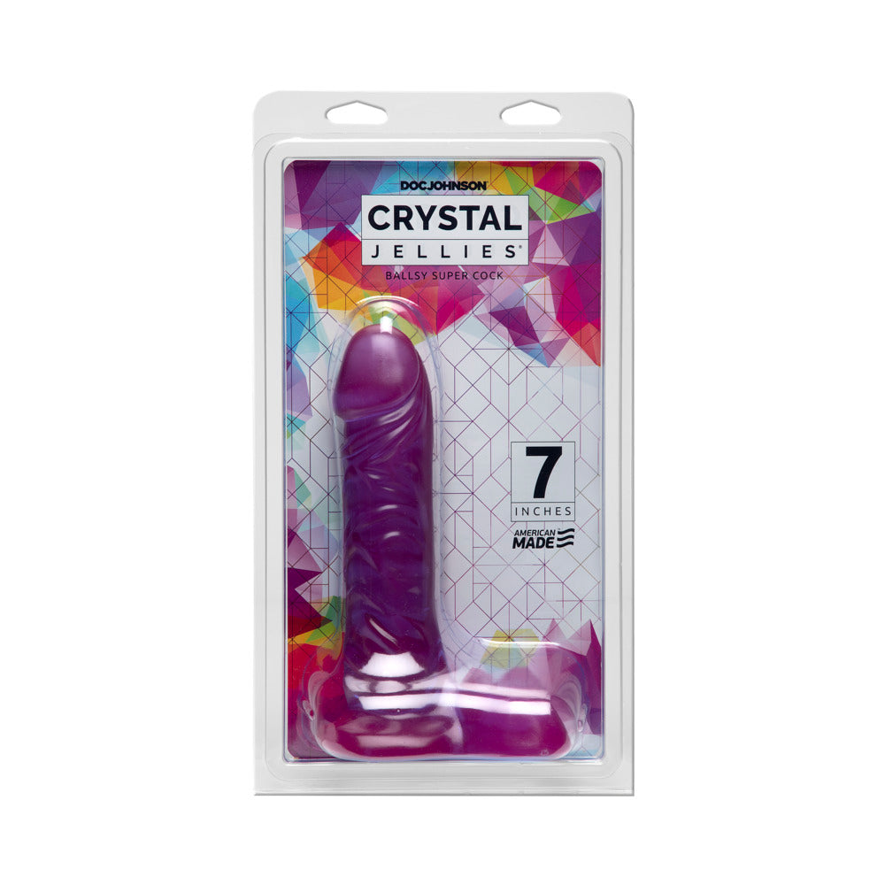 Crystal Jellies - Ballsy Super Cock Purple 7in - Fantasies Boutique