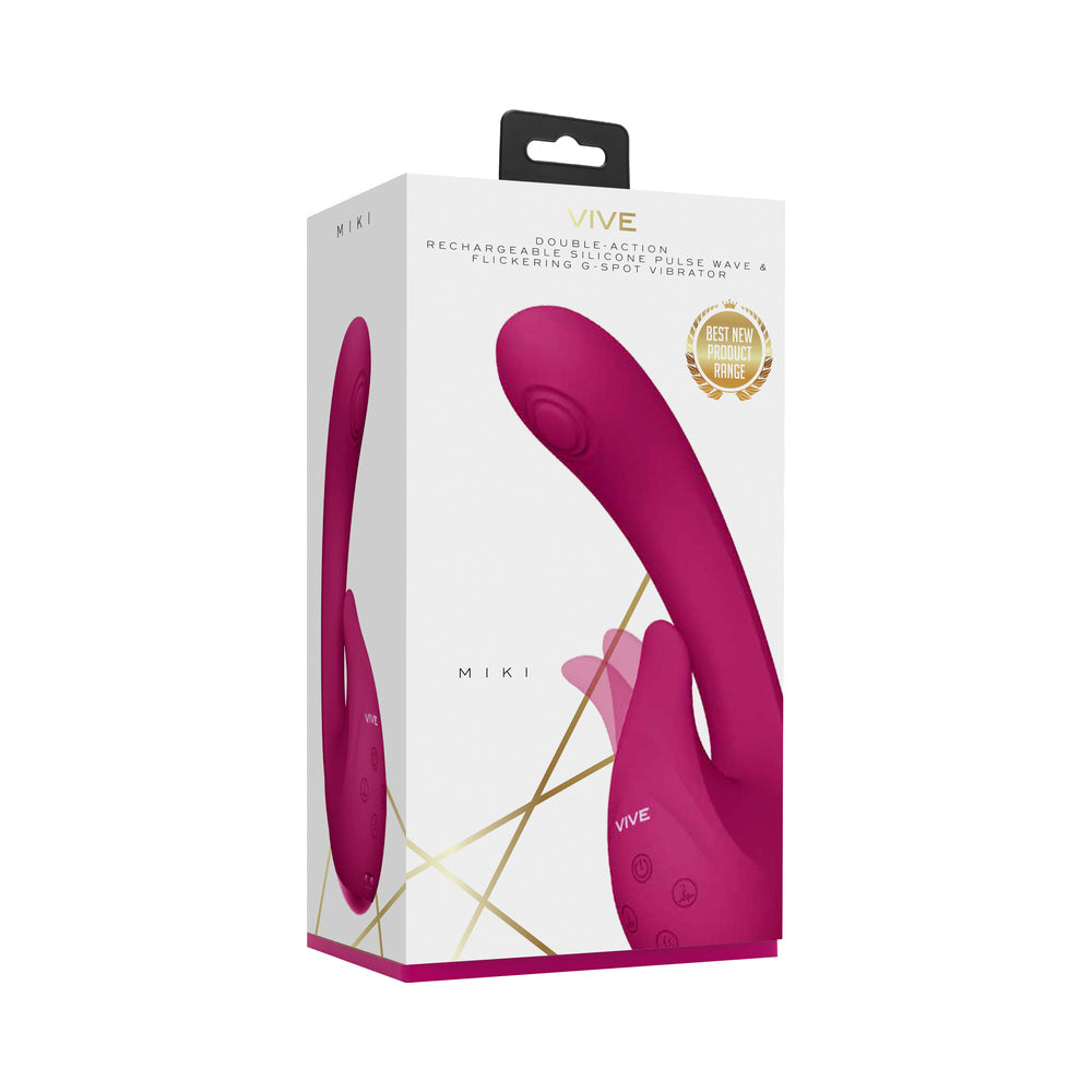 VIVE MIKI Rechargeable Pulse Wave & Flickering Dual Stimulation G-Spot Vibrator Pink - Fantasies Boutique