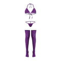 Magic Silk Seamless Bra, Panty & Thigh Highs Violet O/S