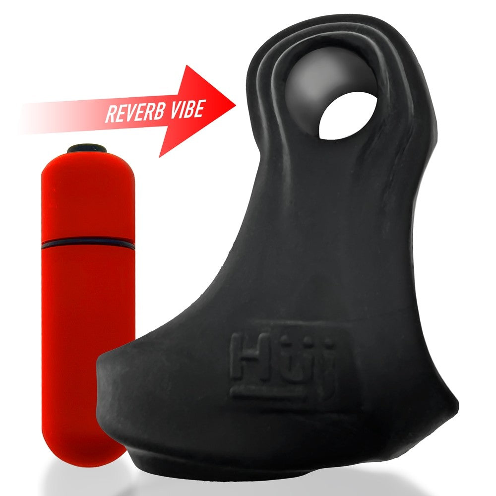 Hunkyjunk Revsling Cock & Ball Sling with Bullet Vibrator Tar Ice - Fantasies Boutique