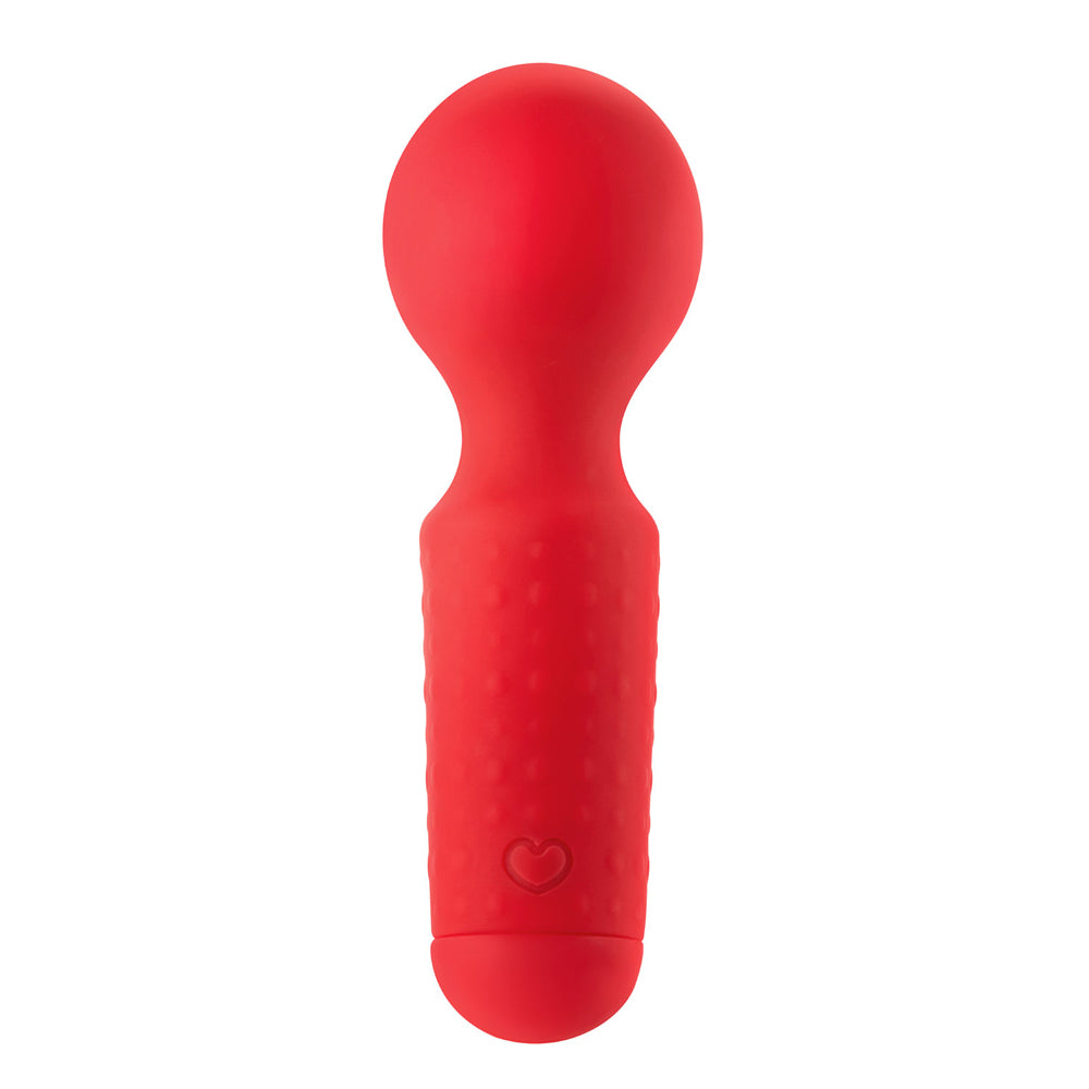 Luv Inc Mw65 Mini Wand Rechargeable Flexible Silicone Vibrator Red - Fantasies Boutique