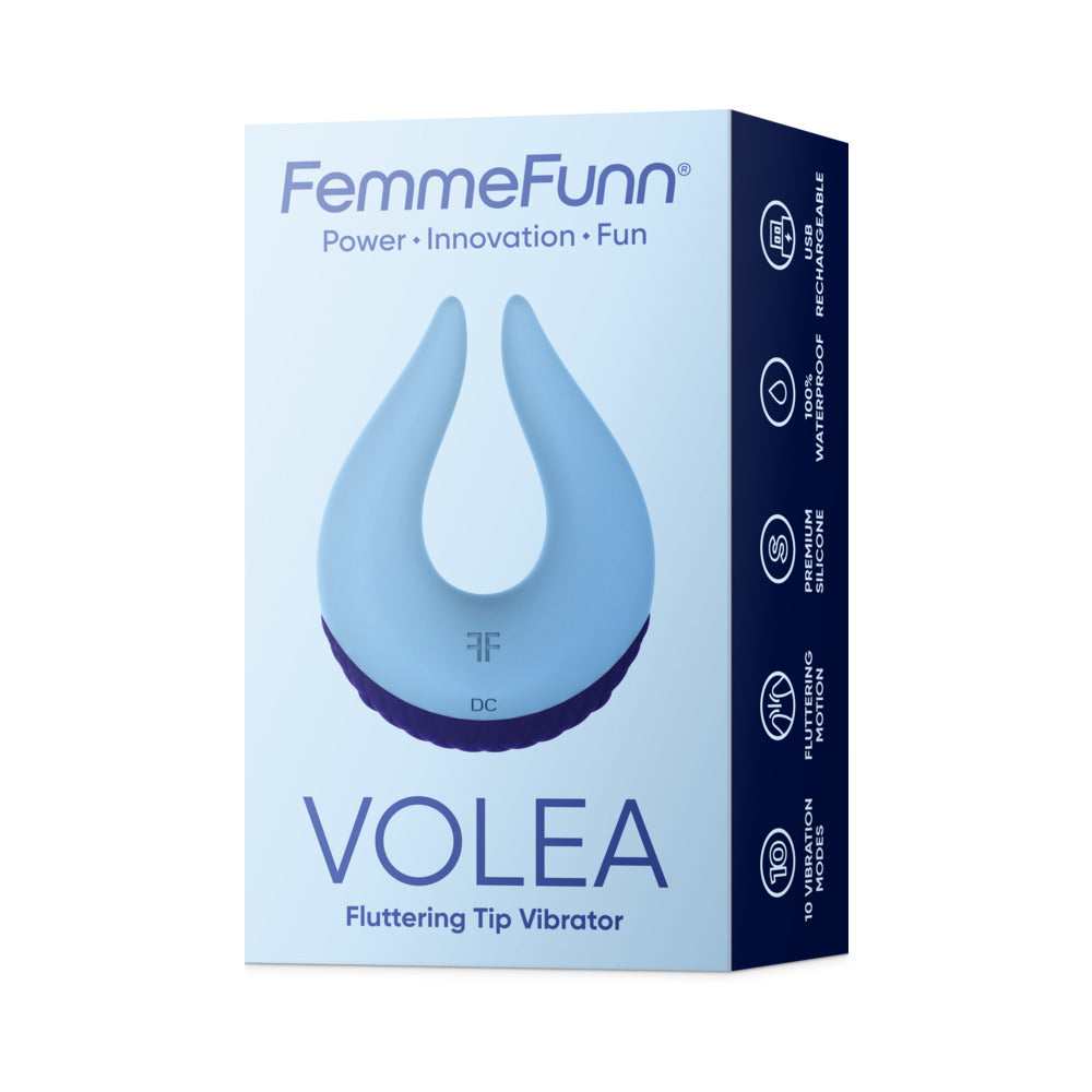 FemmeFunn Volea Rechargeable Silicone Fluttering Tip Vibrator Light Blue - Fantasies Boutique