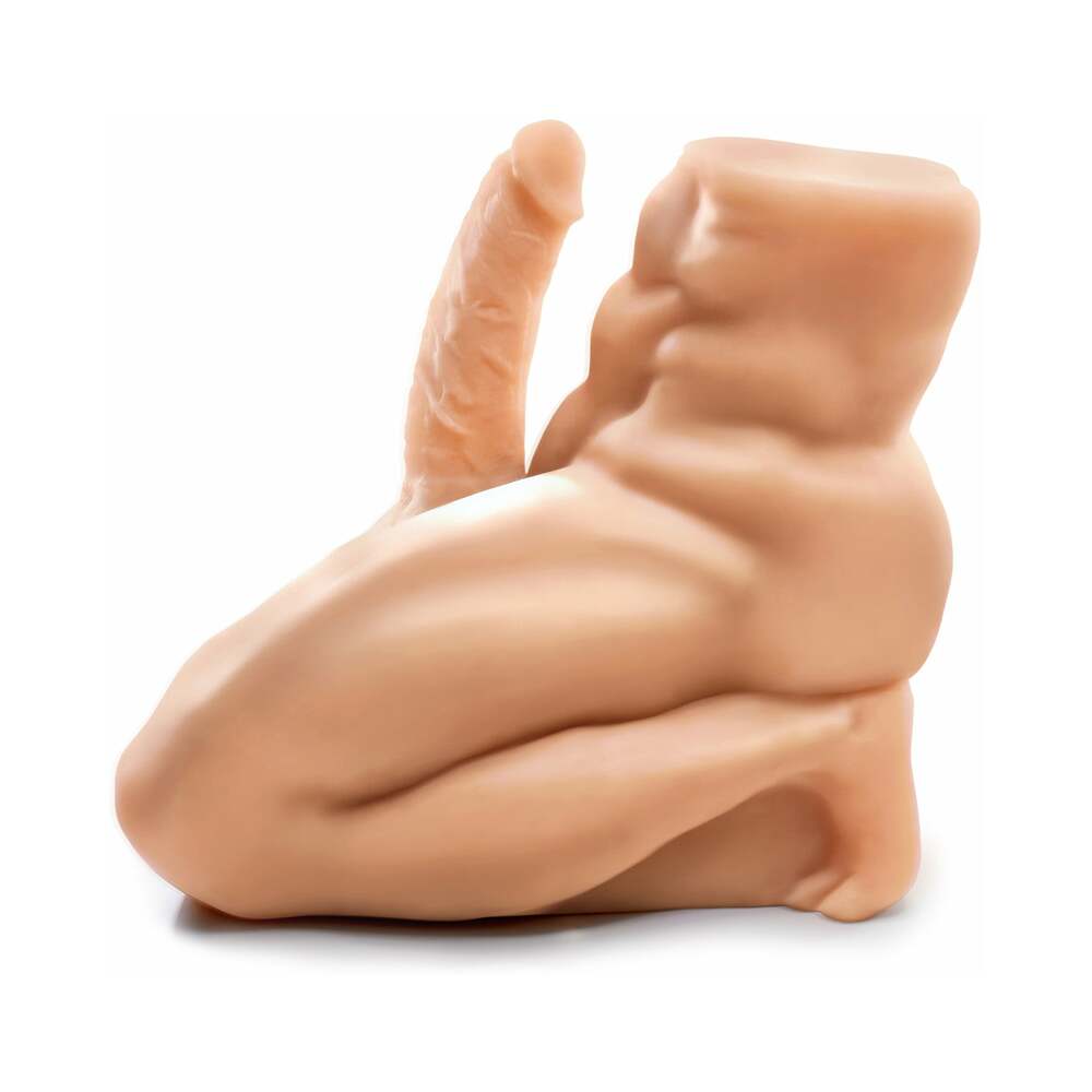 PDX Fuck Me Silly Man! Anal Masturbator With 8 in. Dildo Beige - Fantasies Boutique