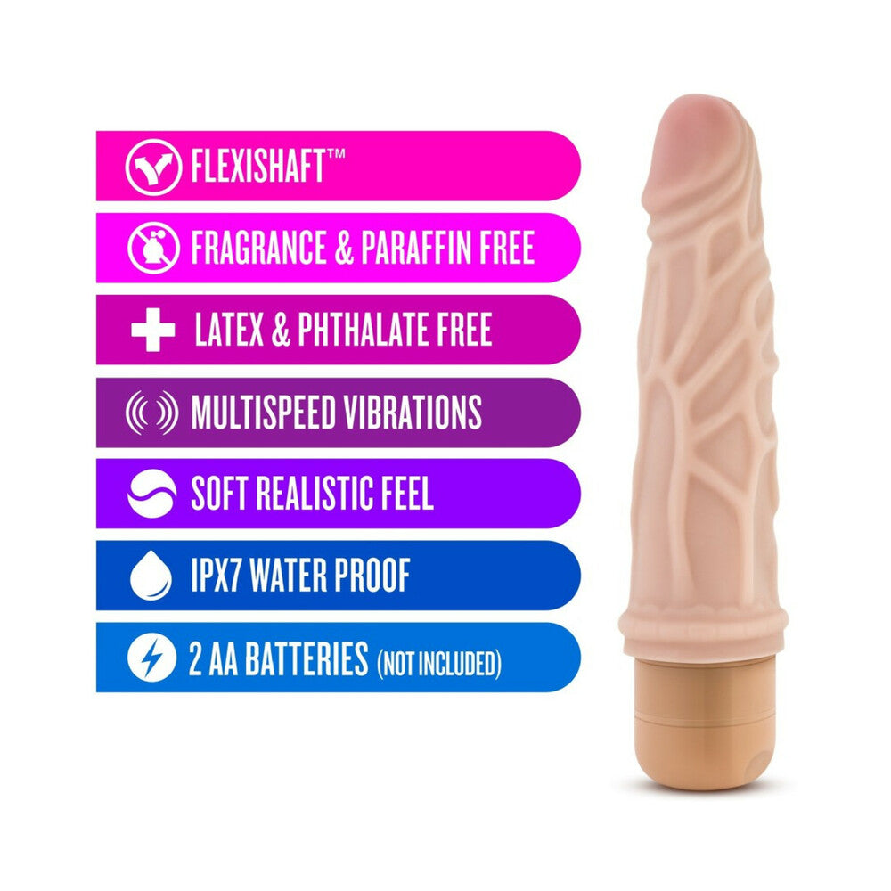Dr. Skin Vibe 3 Realistic 7.25 in. Vibrating Dildo Beige - Fantasies Boutique