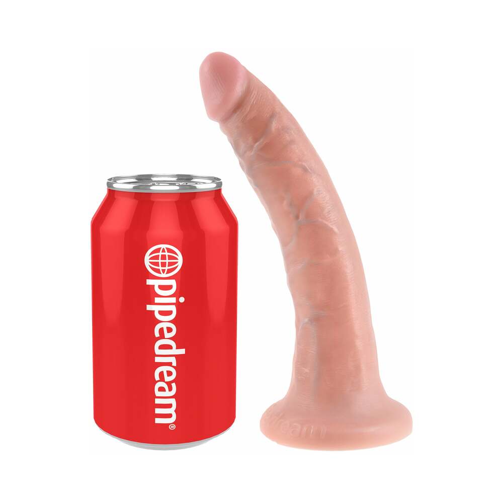 King Cock 7 in. Cock Realistic Dildo With Suction Cup Beige - Fantasies Boutique