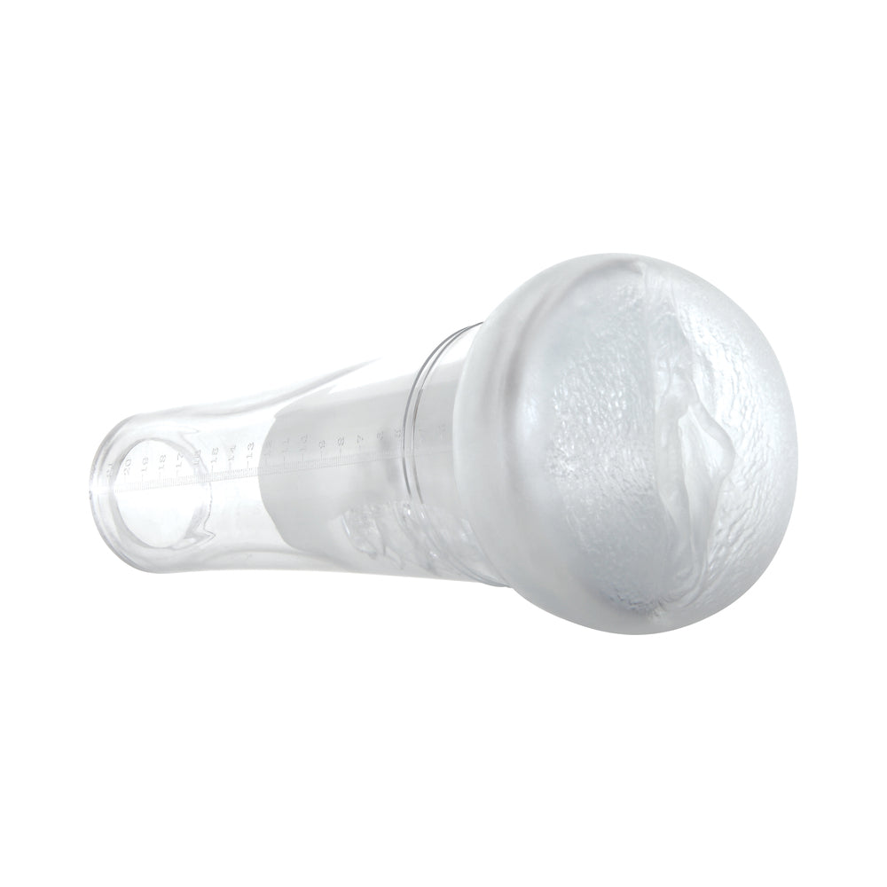 Zero Tolerance Sucking Good Rechargeable Vibrating Vacuum Pump Stroker Clear/White - Fantasies Boutique