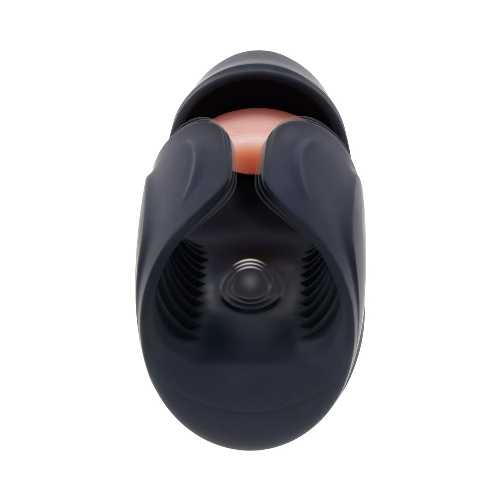 Zero Tolerance Lick The Tip Rechargeable Vibrating Thumping Stroker Silicone Black - Fantasies Boutique