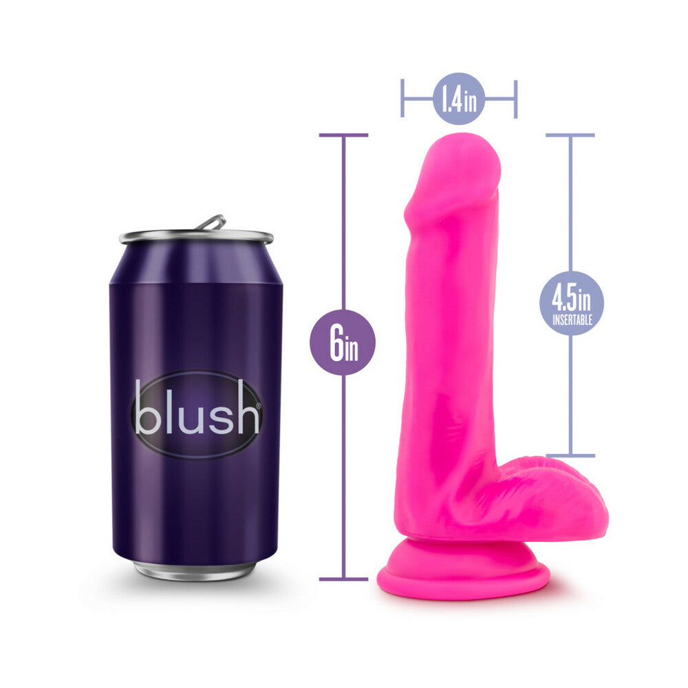 Au Naturel Bold Delight 6 in. Posable Dual Density Dildo with Balls Pink - Fantasies Boutique