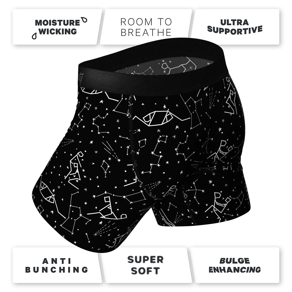 Shinesty The Big Bang Glow-in-the-Dark Constellation Ball Hammock Pouch Underwear with Fly XL