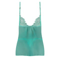 Magic Silk Caribbean Crush Flutter Babydoll & Thong Set Aqua Glow Queen Size