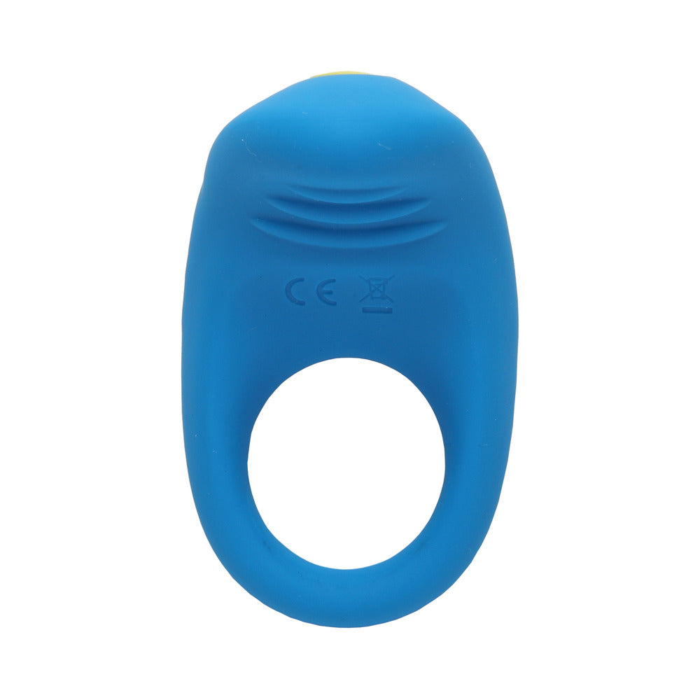 ROMP Juke Rechargeable Silicone Vibrating Penis Ring Light Blue