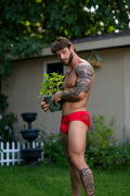Male Power Sassy Lace Bikini Sold Pouch Navy M