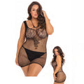 Rene Rofe Absolutist Lace And Net Dress Black Queen Size - Fantasies Boutique