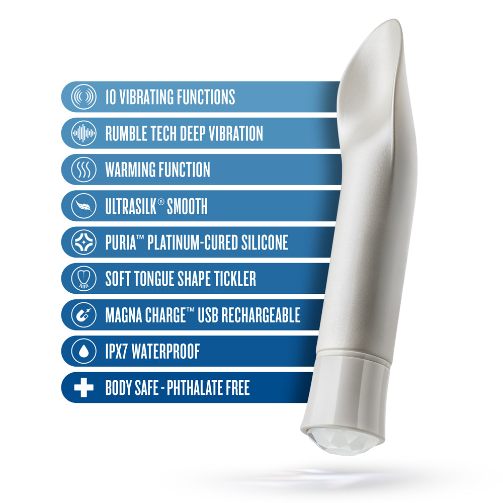 Oh My Gem Bold Rechargeable Warming Silicone Scooped Tongue Vibrator Diamond