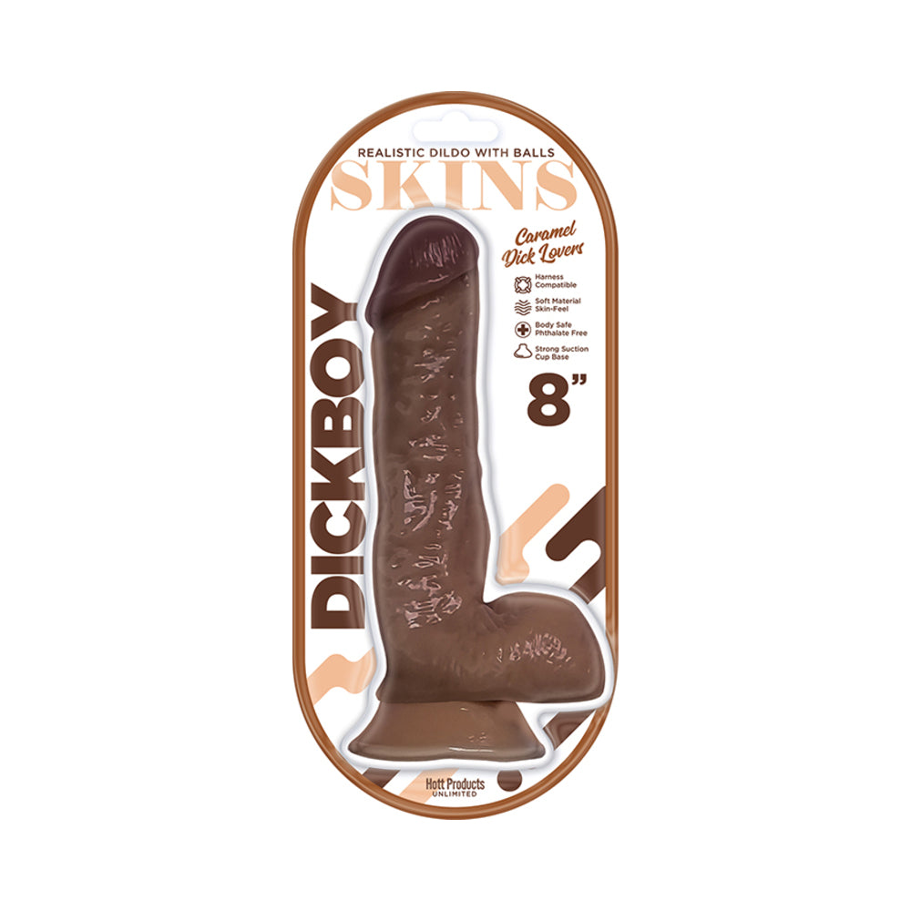 Dickboy Skins Dildo 8 in. Caramel Lovers - Fantasies Boutique