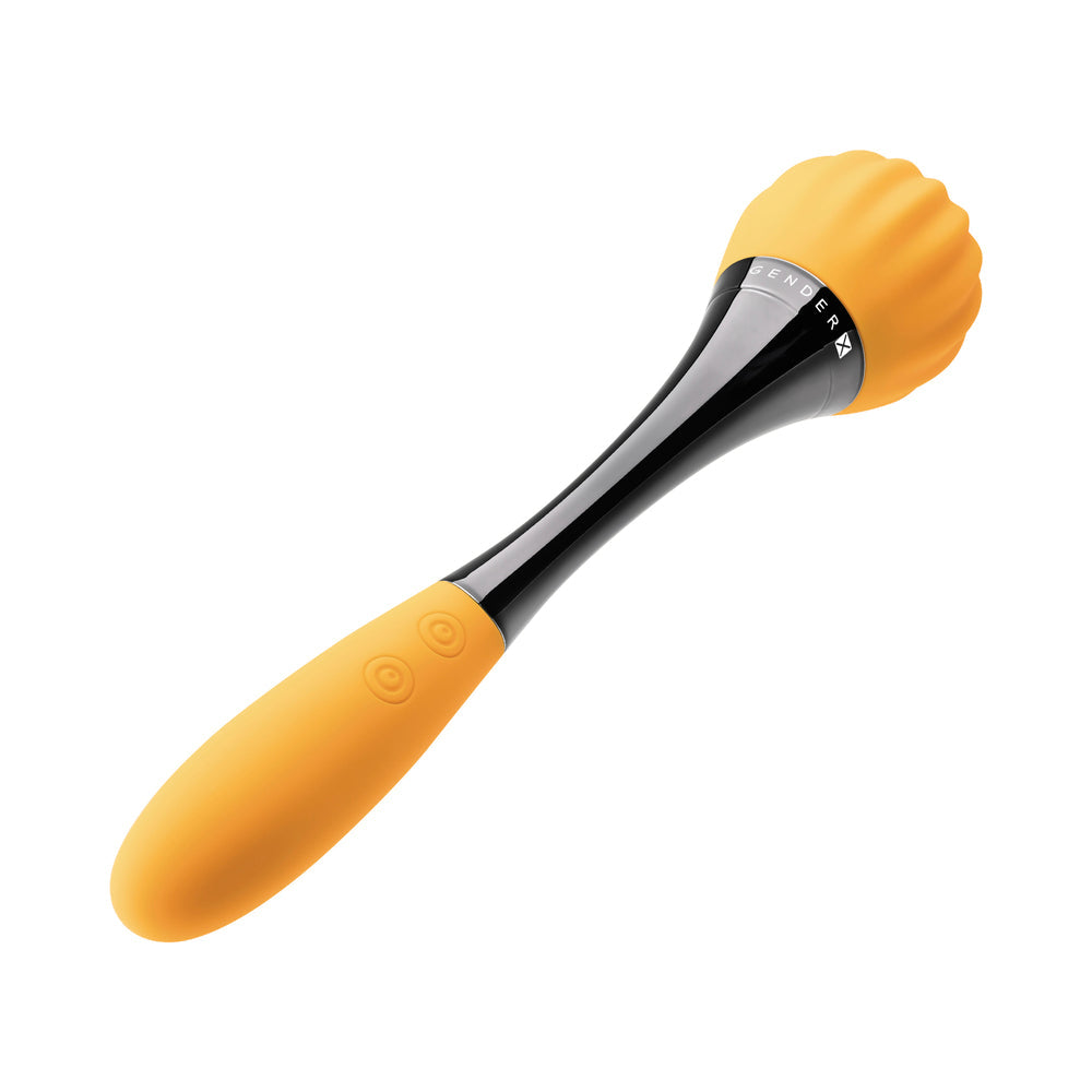 Gender X Sunflower Rechargeable Dual-Ended Silicone Wand Vibrator Yellow - Fantasies Boutique