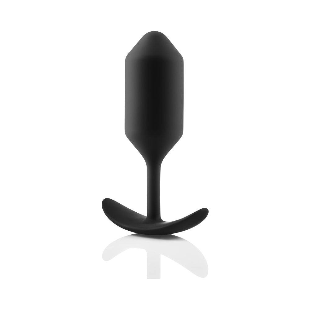b-Vibe Snug Plug 3 Weighted Silicone Anal Plug Black - Fantasies Boutique