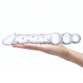 Glas 12 in. Double Ended Glass Dildo with Anal Beads
