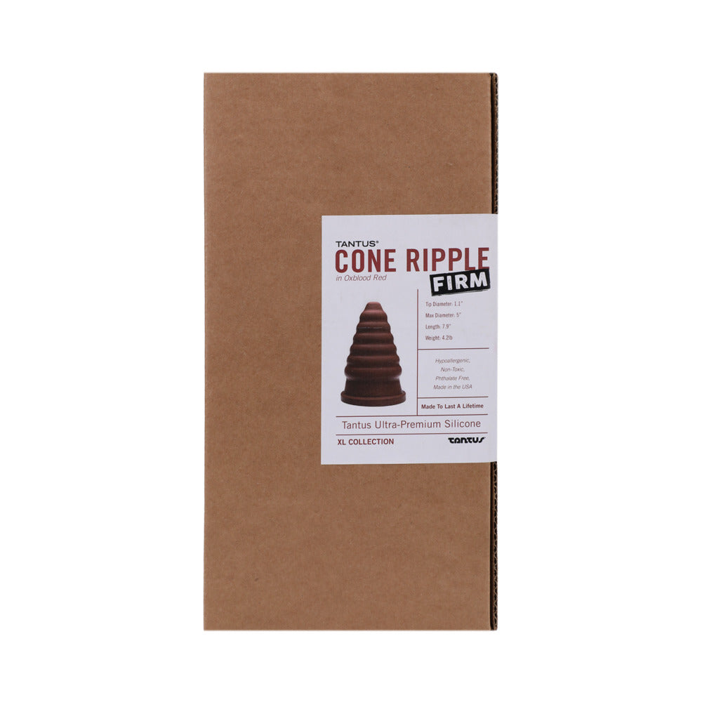 Tantus Cone Ripple Firm Dildo Garnet (Box) - Fantasies Boutique