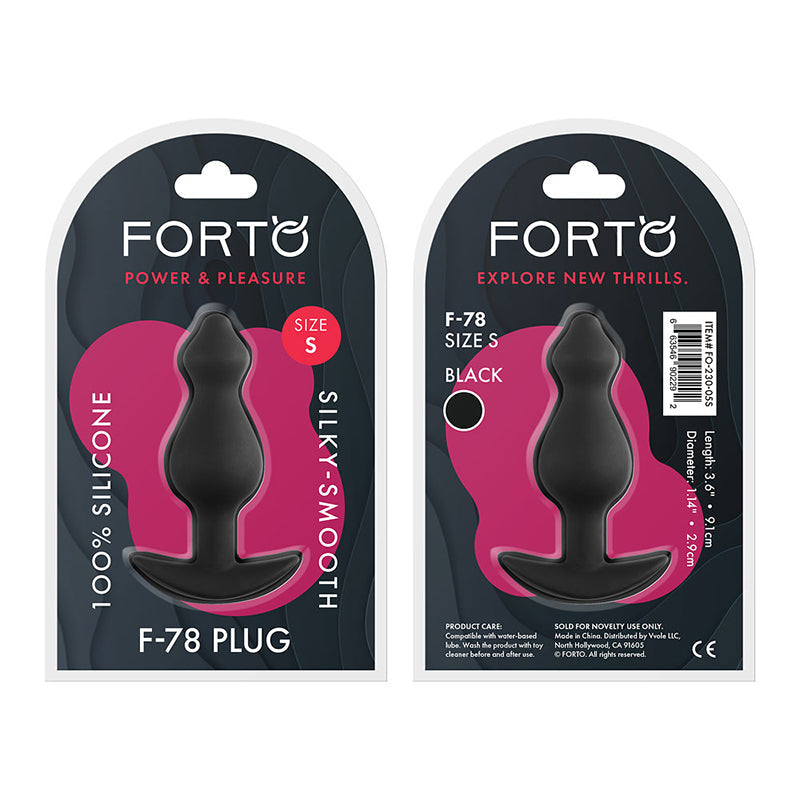 Forto F-78 Pointee Silicone Anal Plug Small Black - Fantasies Boutique