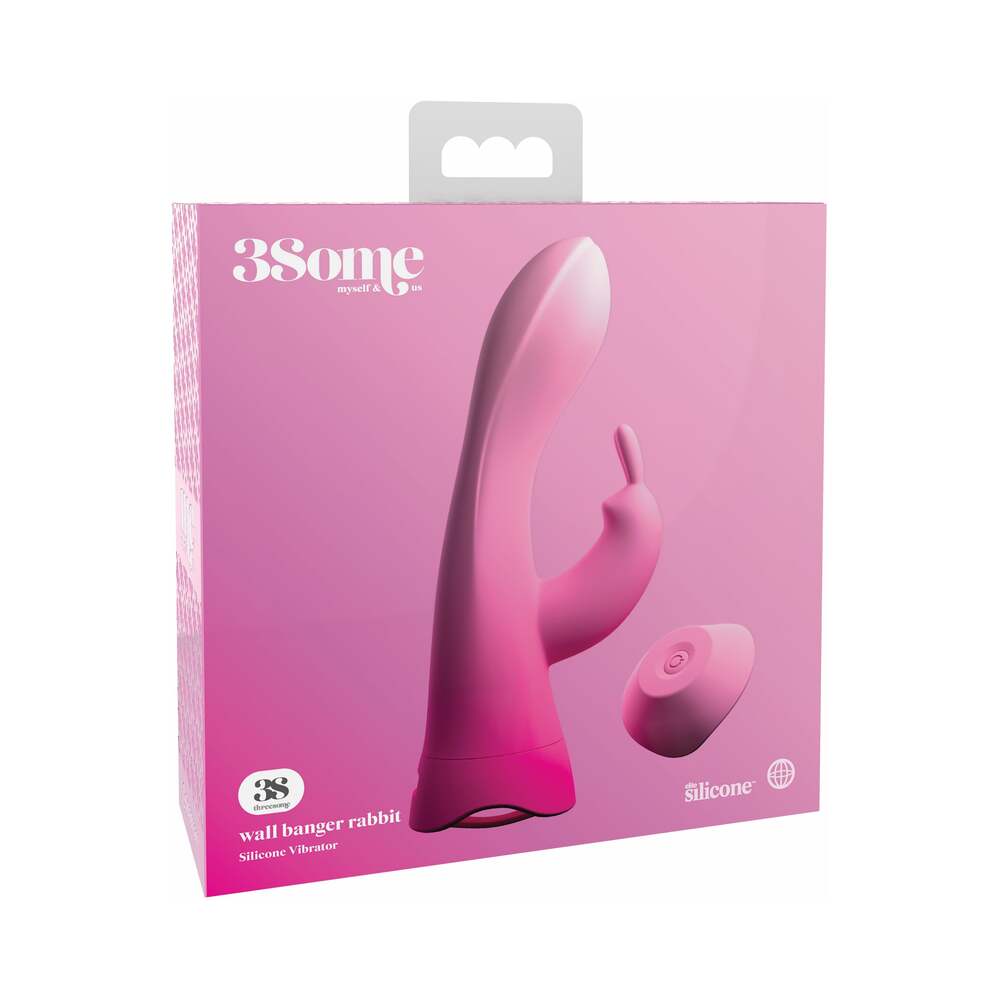 Pipedream 3Some Wall Banger Rabbit Vibrator With Suction Cup Pink - Fantasies Boutique