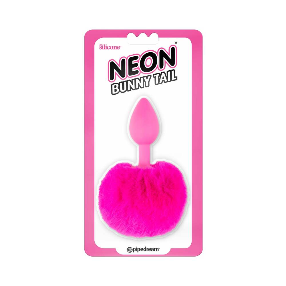 Pipedream Neon Bunny Tail Silicone Anal Plug Pink - Fantasies Boutique