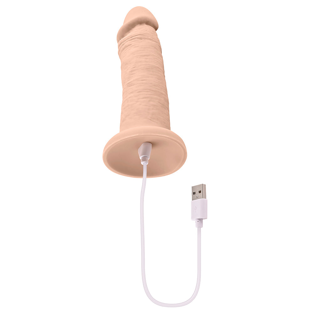 Evolved Rechargeable Vibrating 6 in. Silicone Dildo Light - Fantasies Boutique