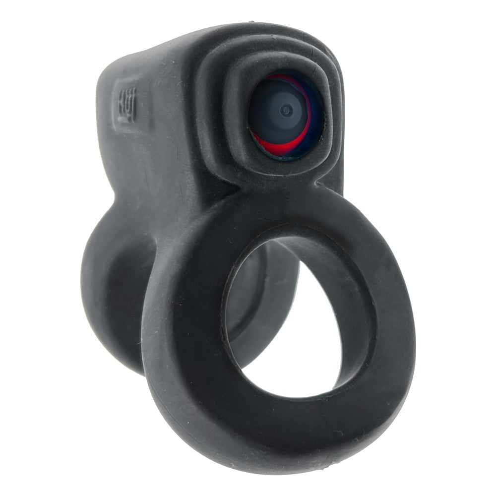 Hunkyjunk Revhammer Cock & Shaft Ring with Bullet Vibrator Tar Ice - Fantasies Boutique