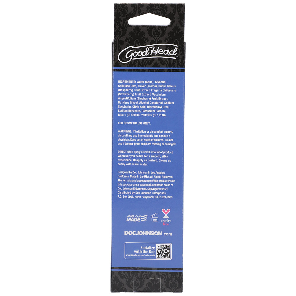 GoodHead Oral Delight Gel Blue Raspberry 4 oz. - Fantasies Boutique