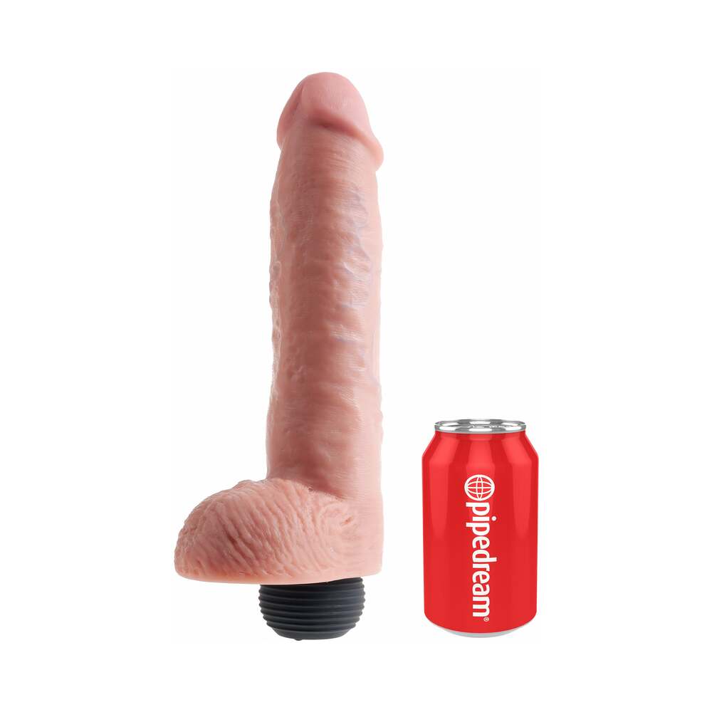 Pipedream King Cock 11 in. Squirting Cock With Balls Realistic Dildo Beige - Fantasies Boutique
