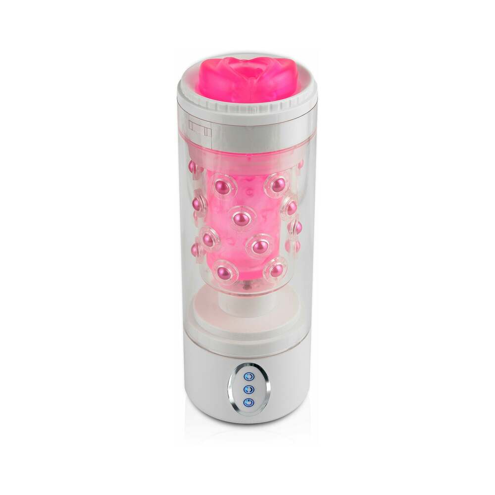 PDX Roto-Bator Pussy Rotating Masturbator Clear/Pink - Fantasies Boutique