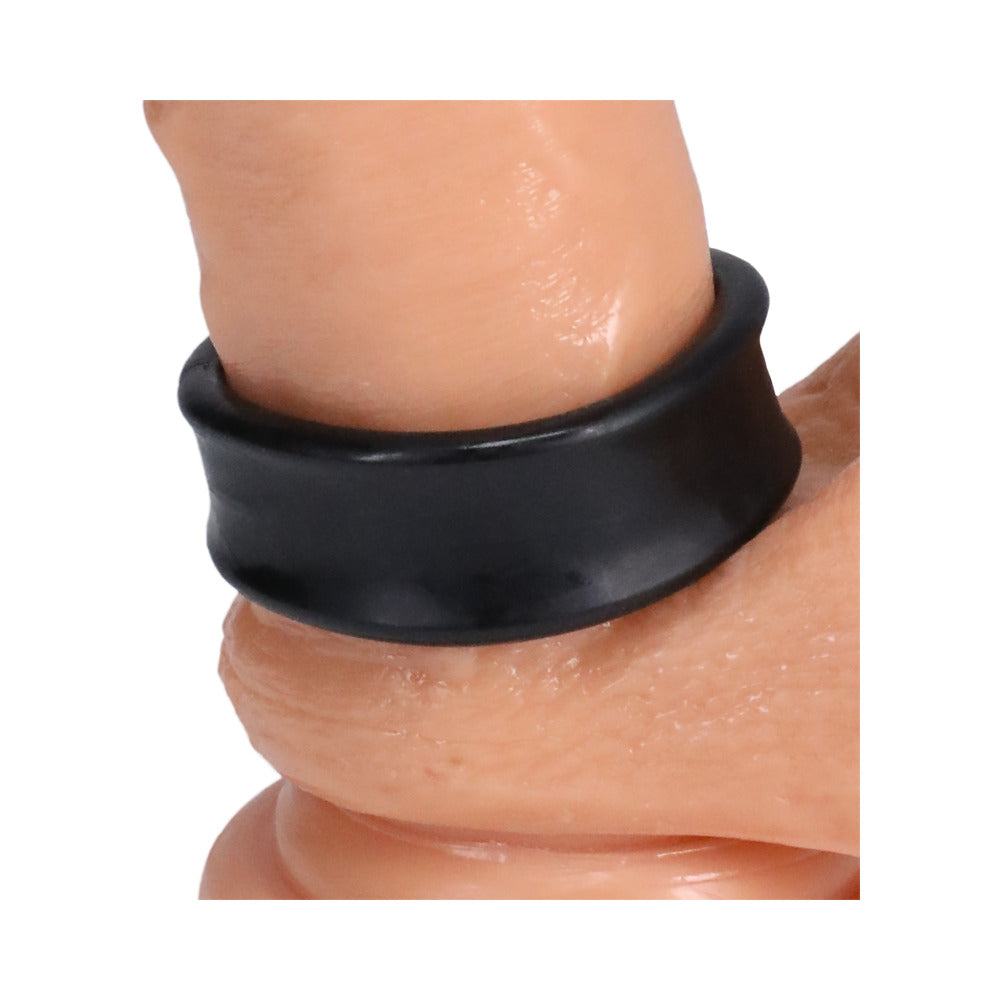 Rock Solid Convex Black C Ring in a Clamshell - Fantasies Boutique