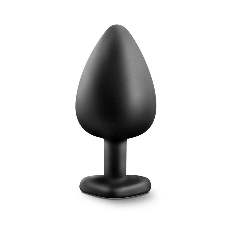 Blush Temptasia Bling Anal Plug with Heart-Shaped Gem Base Large Black - Fantasies Boutique