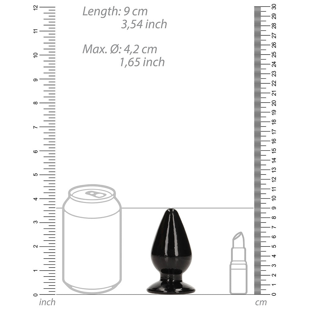 RealRock Crystal Clear 3.5 in. Anal Plug Black - Fantasies Boutique