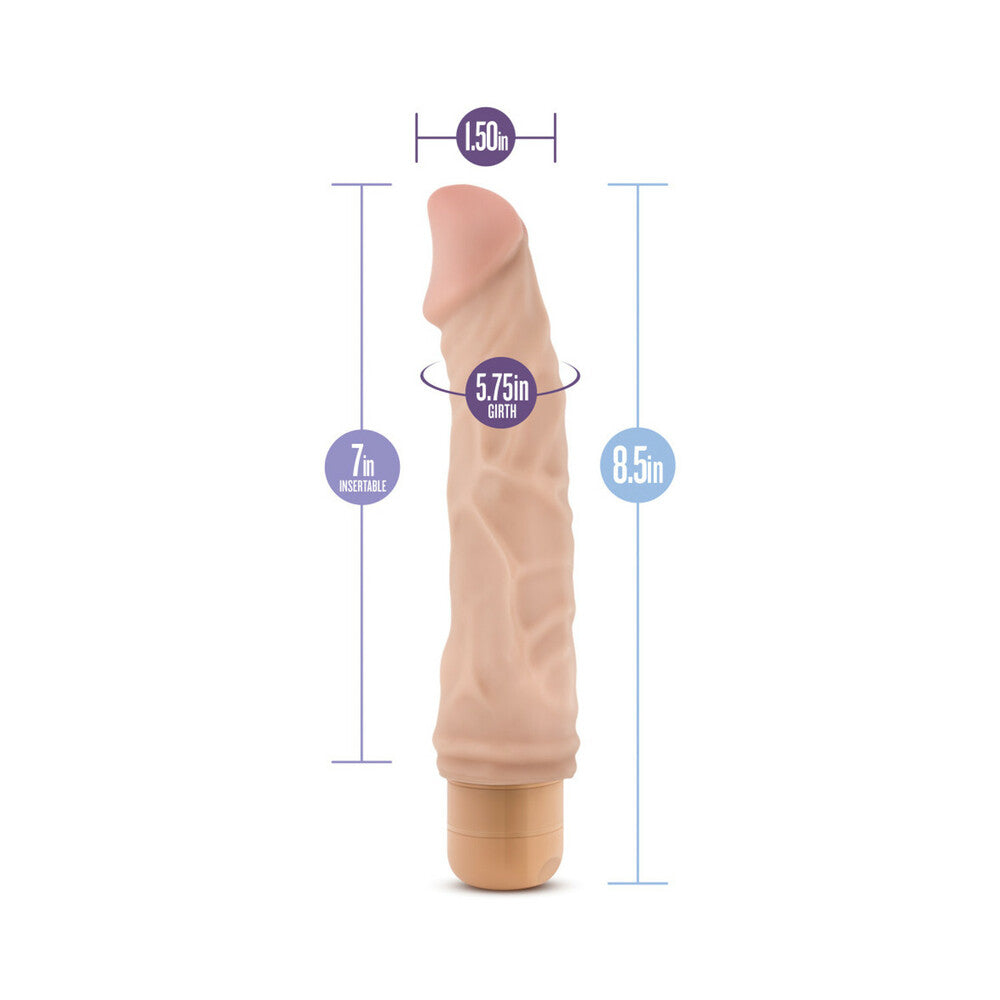 Dr. Skin Vibe 6 Realistic 8.75 in. Vibrating Dildo Beige - Fantasies Boutique