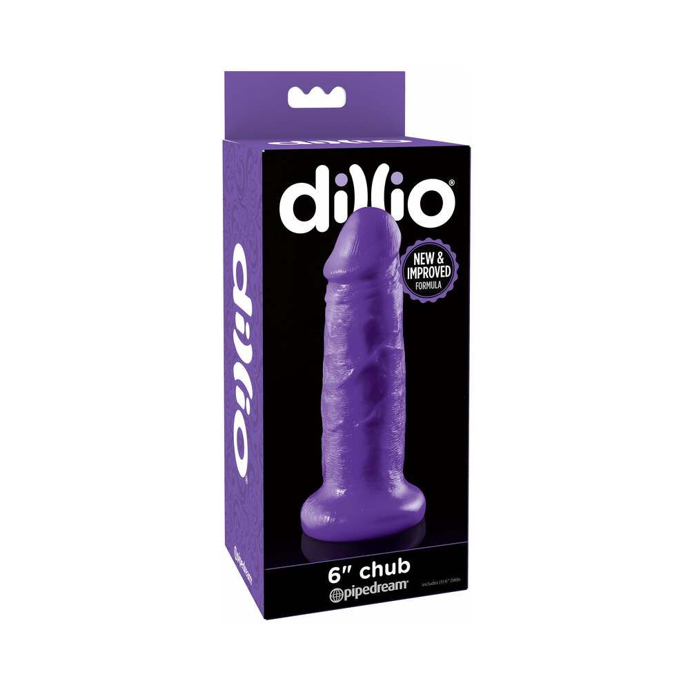 Dillio 6 in. Chub Realistic Dildo With Suction Cup Purple - Fantasies Boutique