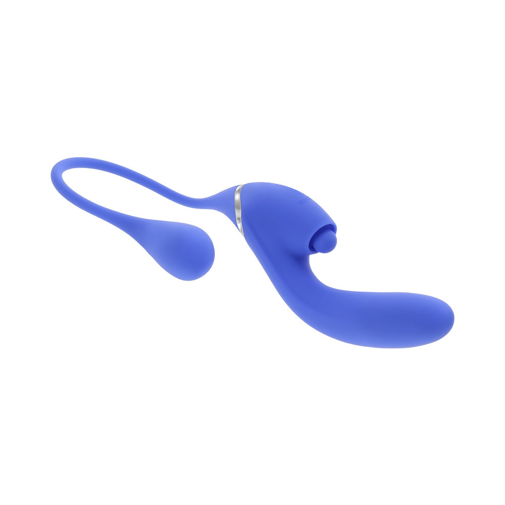 Evolved All In Rechargeable Dual Vibrating Tapping Vibe Silicone Blue