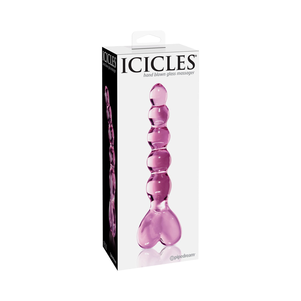 Icicles No. 43 Glass Massager with Heart-Shaped Handle Pink - Fantasies Boutique