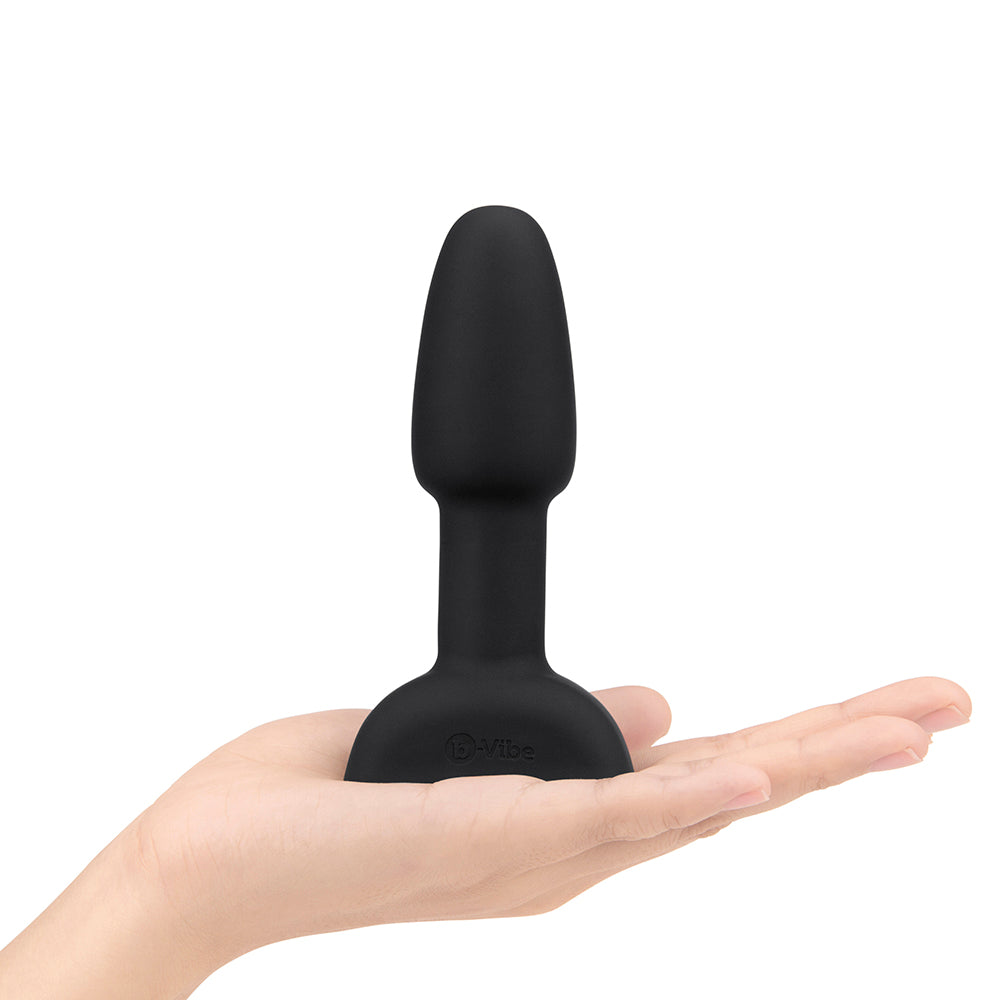 b-Vibe Rimming Petite Rotating and Vibrating Remote Control Plug Black - Fantasies Boutique