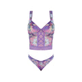 Magic Silk Wisteria Mist Bustier Cami & Thong Set Floral L/XL