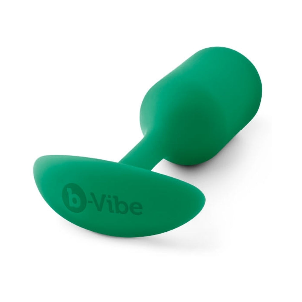 b-Vibe Snug Plug 2 Weighted Silicone Anal Plug Green - Fantasies Boutique