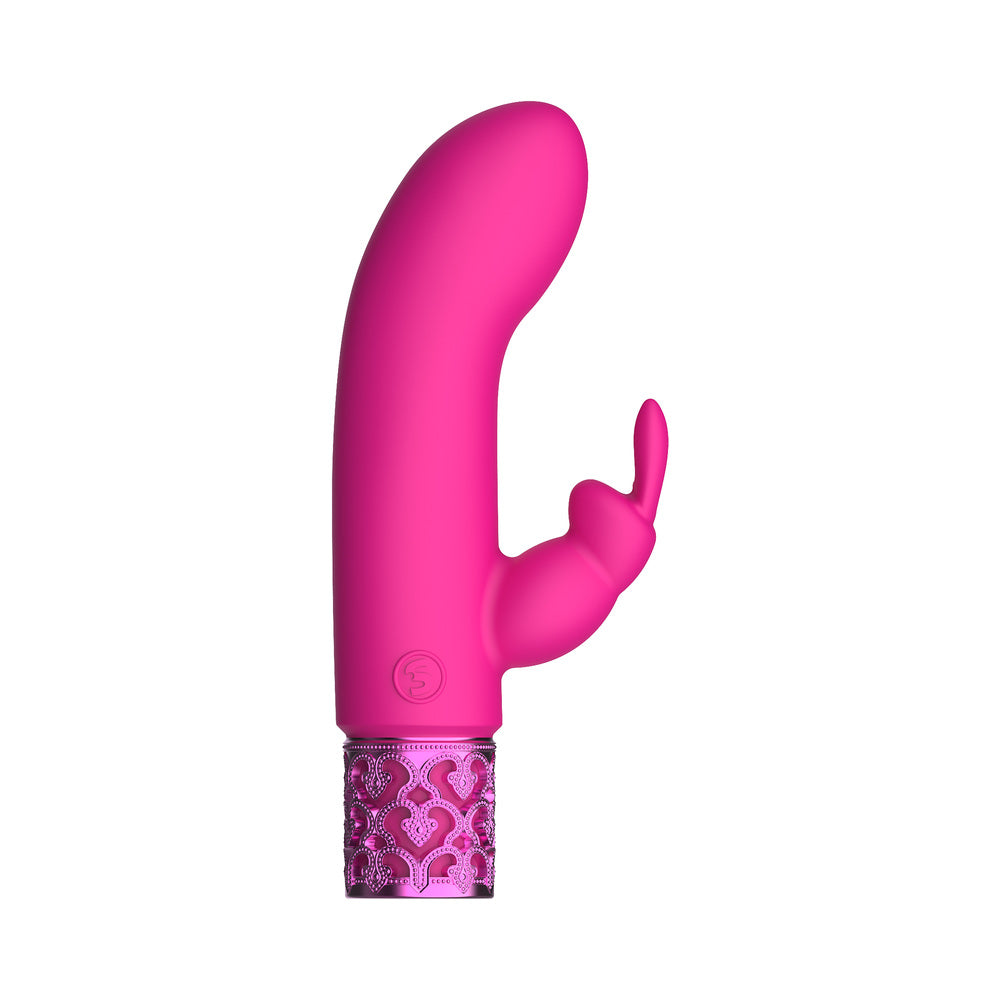 Royal Gems Dazzling Rechargeable Silicone Miniature Rabbit Vibrator Pink - Fantasies Boutique