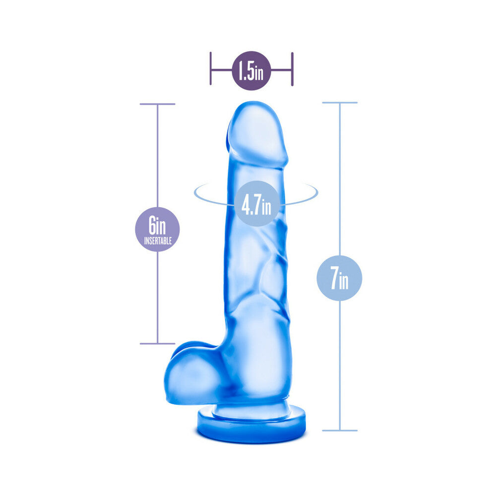B Yours Sweet 'n Hard 4 Realistic 7 in. Dildo with Balls Blue - Fantasies Boutique