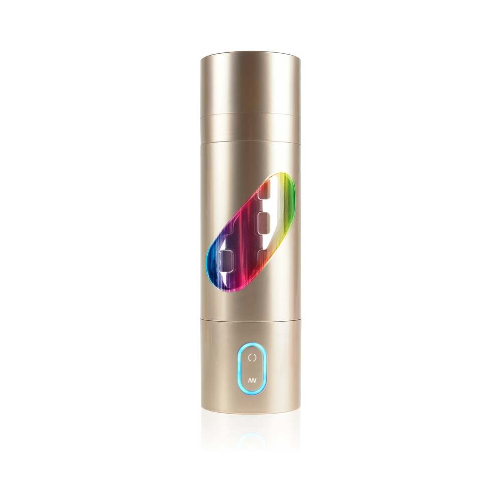 PDX Rechargeable Roto-Bator Ass Light-Up Rotating Stroker Clear/Gold - Fantasies Boutique