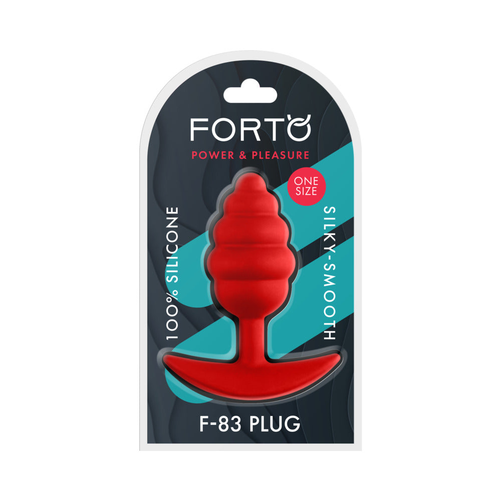 Forto F-83 Spiral Silicone Anal Plug Red
