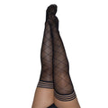 Kixies Anna Large Diamond Thigh-High Black Size C - Fantasies Boutique