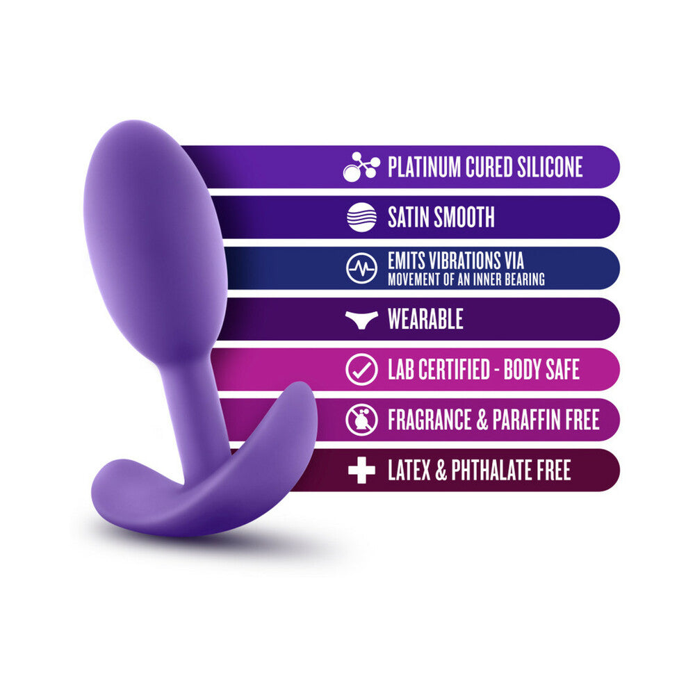 Blush Luxe Wearable Vibra Slim Plug Small Purple - Fantasies Boutique
