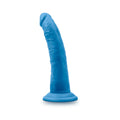 Neo Elite 7.5 in. Silicone Dual Density Dildo Neon Blue - Fantasies Boutique