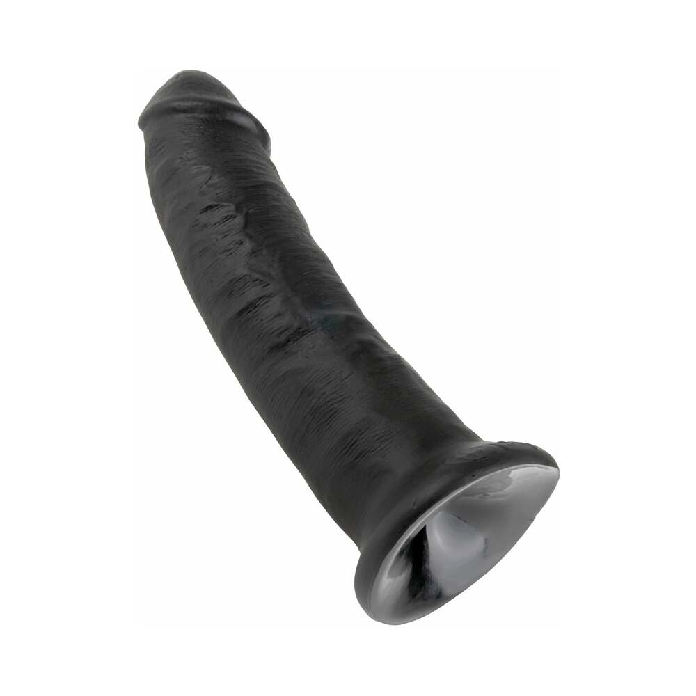 King Cock 9 in. Cock Realistic Dildo With Suction Cup Black - Fantasies Boutique