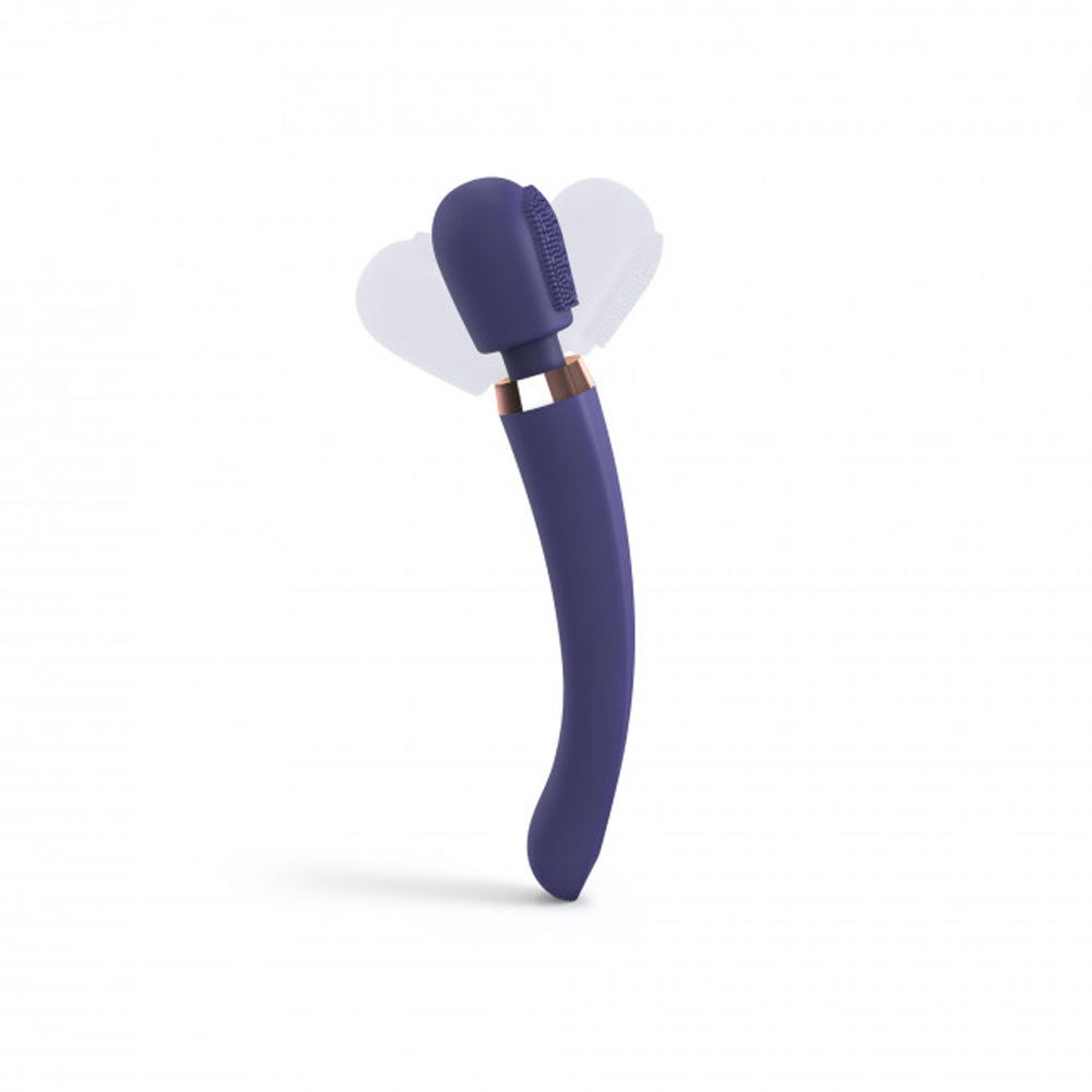 Love to Love Brush Crush Rechargeable Textured Head Wand Vibrator Midnight Indigo - Fantasies Boutique